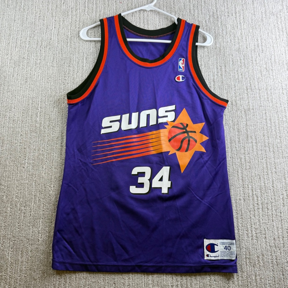 Champion Charles Barkley Phoenix Suns NBA Jersey Size 40 Purple Vintage